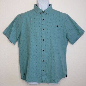 Level Ten* Men's Short Sleeve Button Down Curved Hem Pocket Shirt~‎ Size XL